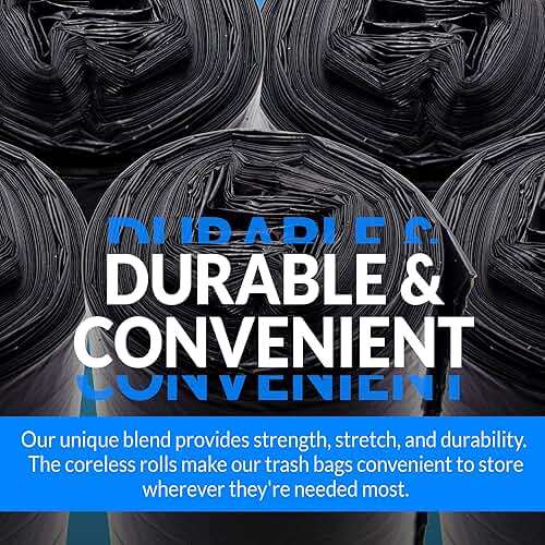 Reli. 6-10 Gallon Trash Bags | 1000 Bags | Black | Bathroom | Strong | Garbage - Image 3