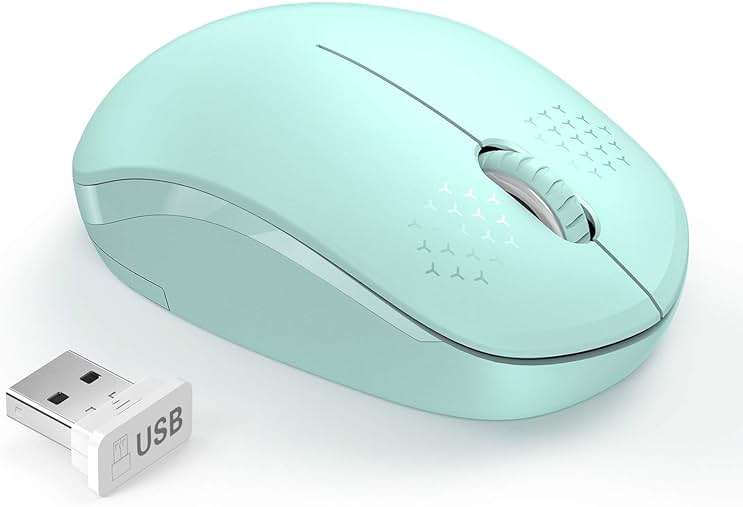 seenda Wireless Mouse for Laptop, 2.4G Noiseless Mouse with USB Receiver - Optical Tracking Portable Computer Mice for Chromebook, PC, Tablet, Windows System, 24 Months Battery Life - Mint Green - Image 1