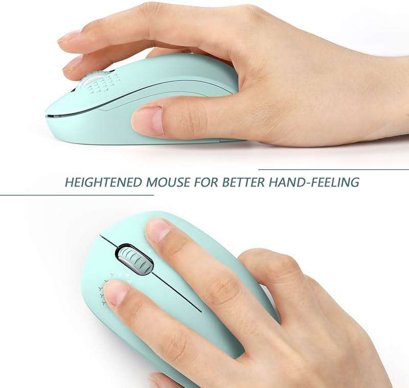 seenda Wireless Mouse for Laptop, 2.4G Noiseless Mouse with USB Receiver - Optical Tracking Portable Computer Mice for Chromebook, PC, Tablet, Windows System, 24 Months Battery Life - Mint Green - Image 5