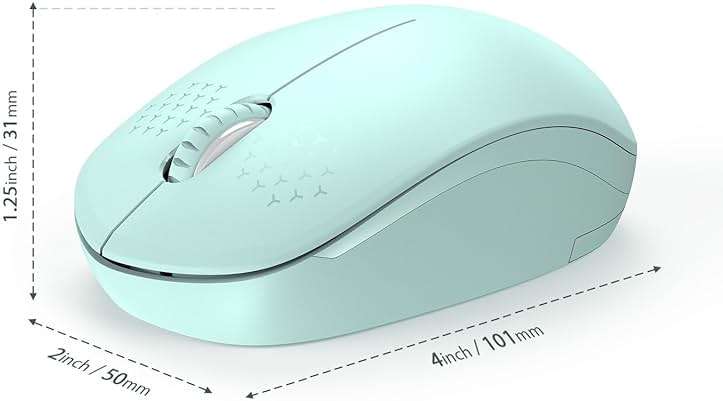 seenda Wireless Mouse for Laptop, 2.4G Noiseless Mouse with USB Receiver - Optical Tracking Portable Computer Mice for Chromebook, PC, Tablet, Windows System, 24 Months Battery Life - Mint Green - Image 6