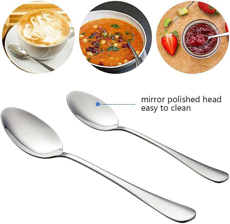 Silverware Set Service for 2, E-far 10-Piece Stainless Steel Flatware Set Cutlery Sets, Include Knife/Fork/Spoon, Simple & Classic Design, Easy Clean & Dishwasher Safe - Image 4