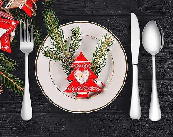 Silverware Set Service for 2, E-far 10-Piece Stainless Steel Flatware Set Cutlery Sets, Include Knife/Fork/Spoon, Simple & Classic Design, Easy Clean & Dishwasher Safe - Image 6
