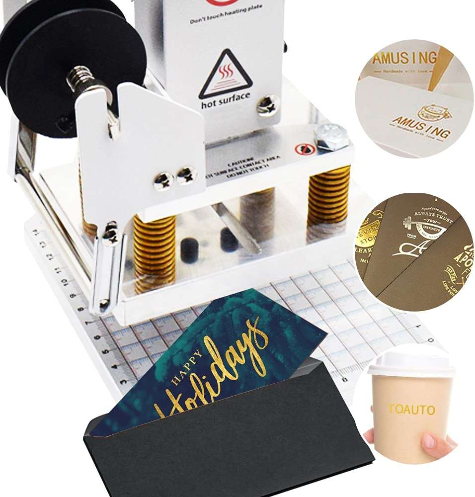 Upgraded Hot Foil Stamping Machine 10x13cm Leather Bronzing Pressure Mark Machine 110V with Full Scale on the Base Plate for PVC Leather PU Paper Logo Embossing - Image 3