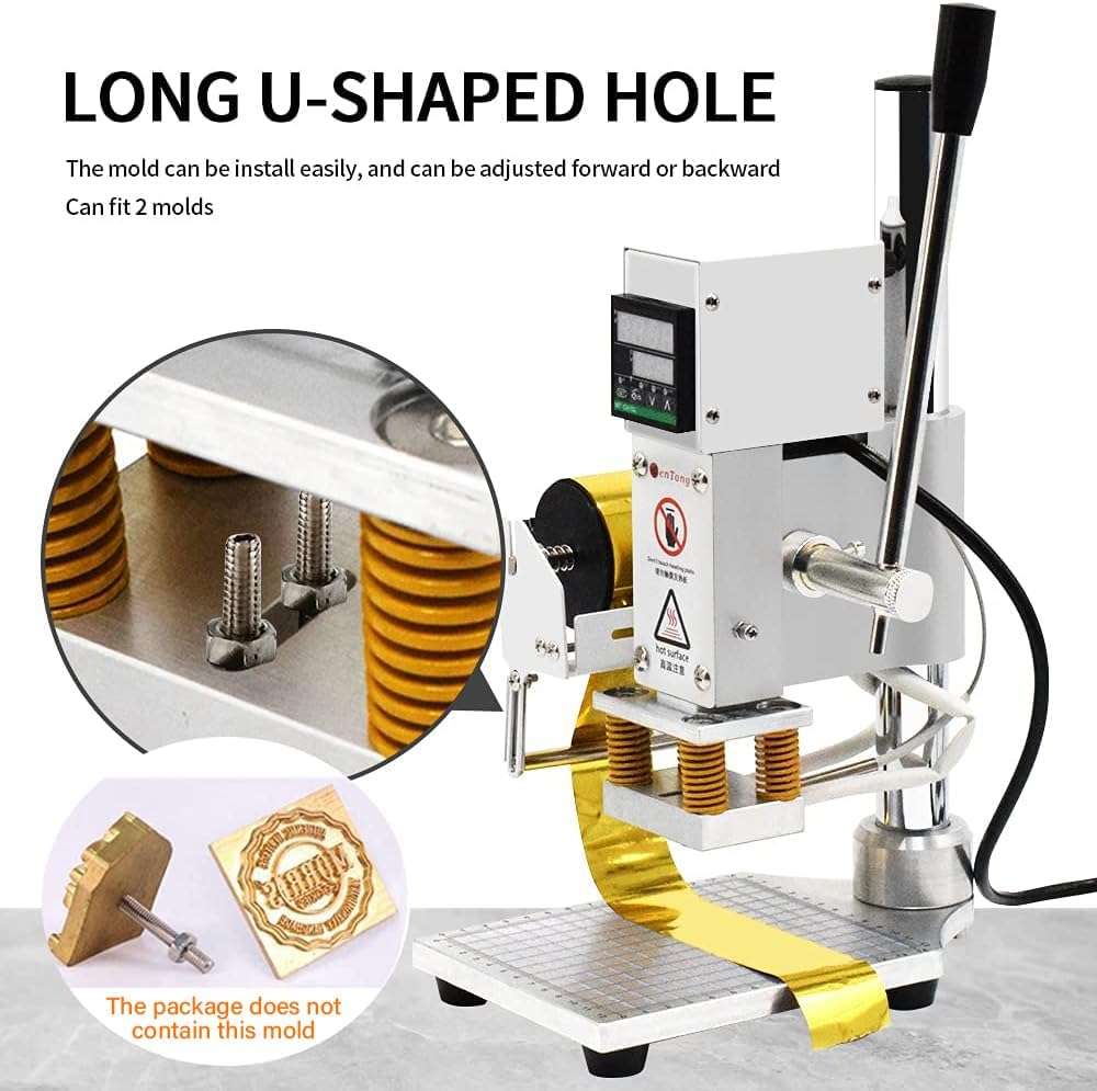 Upgraded Hot Foil Stamping Machine 10x13cm Leather Bronzing Pressure Mark Machine 110V with Full Scale on the Base Plate for PVC Leather PU Paper Logo Embossing - Image 4