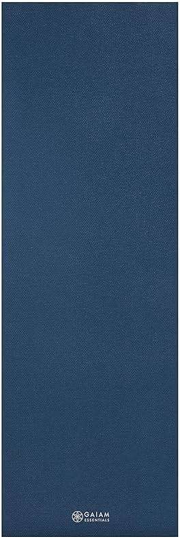 Gaiam Essentials Thick 2/5" (10mm) and Thin 1/4" (6mm) Yoga & Pilates, Fitness & Exercise Mat with Easy-Cinch Carrier Strap - Image 10