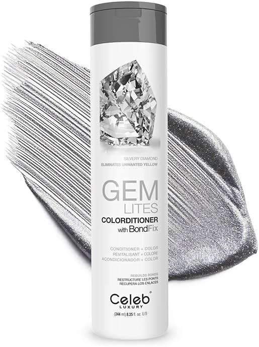 Celeb Luxury Colorwash Color Depositing Conditioner - Color Refresher , Vegan Hair Dye Mask, Bondfix Bond Rebuilder, Gem Lites Silvery Diamond - Image 1