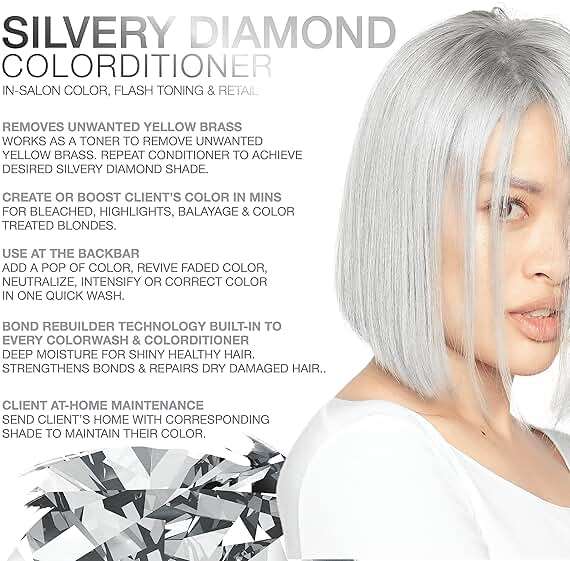 Celeb Luxury Colorwash Color Depositing Conditioner - Color Refresher , Vegan Hair Dye Mask, Bondfix Bond Rebuilder, Gem Lites Silvery Diamond - Image 2