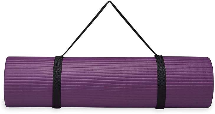 Gaiam Essentials 2/5" Thick (10mm) Yoga & Pilates, Fitness & Exercise Mat with Easy-Cinch Carrier Strap Cusion Support For Fitness and Gym Workouts - Image 7
