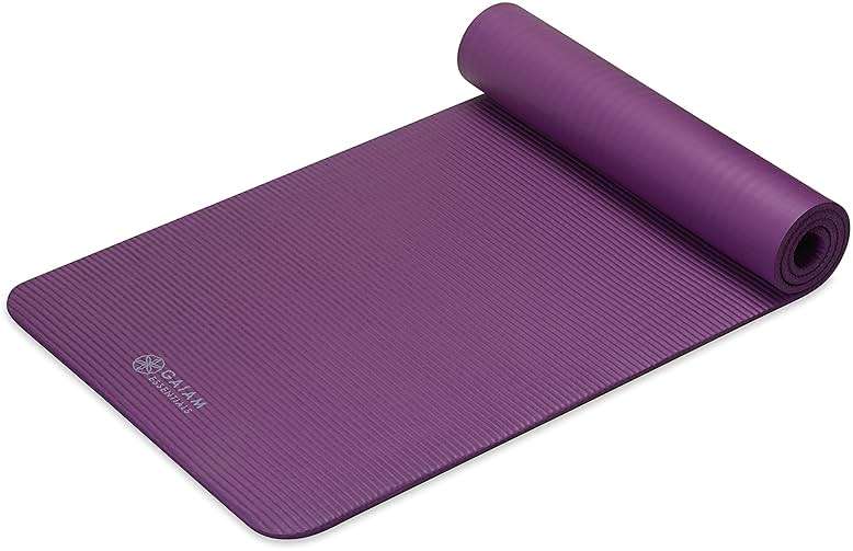 Gaiam Essentials 2/5" Thick (10mm) Yoga & Pilates, Fitness & Exercise Mat with Easy-Cinch Carrier Strap Cusion Support For Fitness and Gym Workouts - Image 8