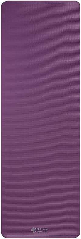 Gaiam Essentials 2/5" Thick (10mm) Yoga & Pilates, Fitness & Exercise Mat with Easy-Cinch Carrier Strap Cusion Support For Fitness and Gym Workouts - Image 10