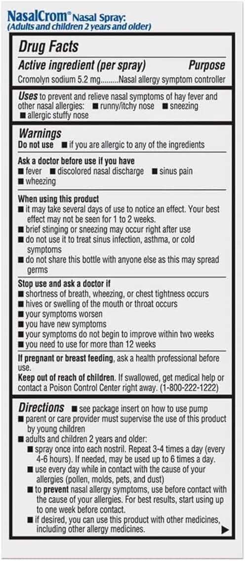 NasalCrom Nasal Spray Allergy Symptom Controller | 200 Sprays | .88 FL OZ (2 Pack) - Image 2