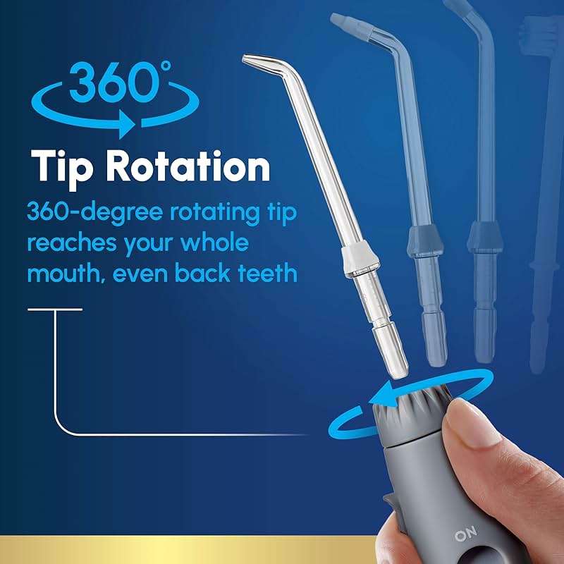 Waterpik Aquarius Water Flosser For Teeth Cleaning, Gums, Braces, Dental Care, Electric Power With 10 Settings, 7 Tips For Multiple Users And Needs, ADA Accepted, Gray WP-667, Packaging May Vary - Image 6