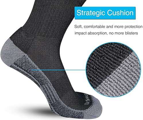 APTYID Men's Moisture Wicking Cushioned Crew Work Boot Socks (4-6 Pairs) - Image 4