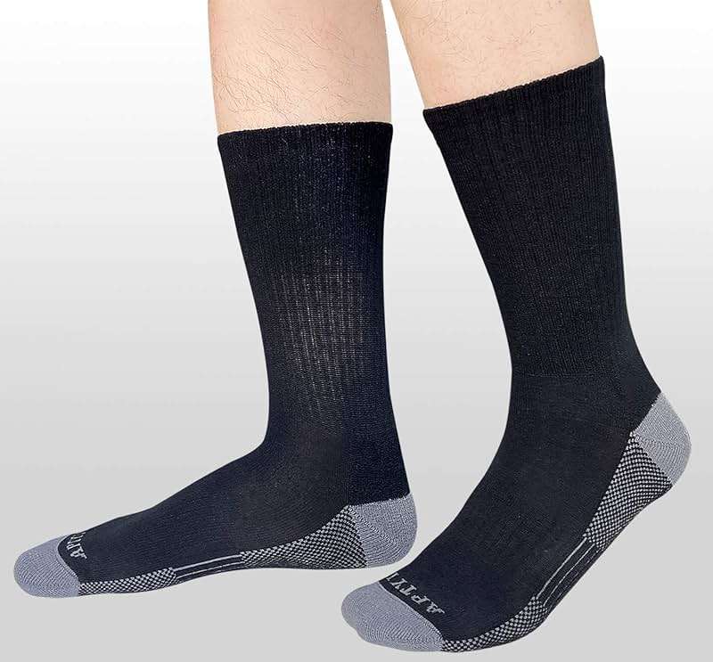 APTYID Men's Moisture Wicking Cushioned Crew Work Boot Socks (4-6 Pairs) - Image 7