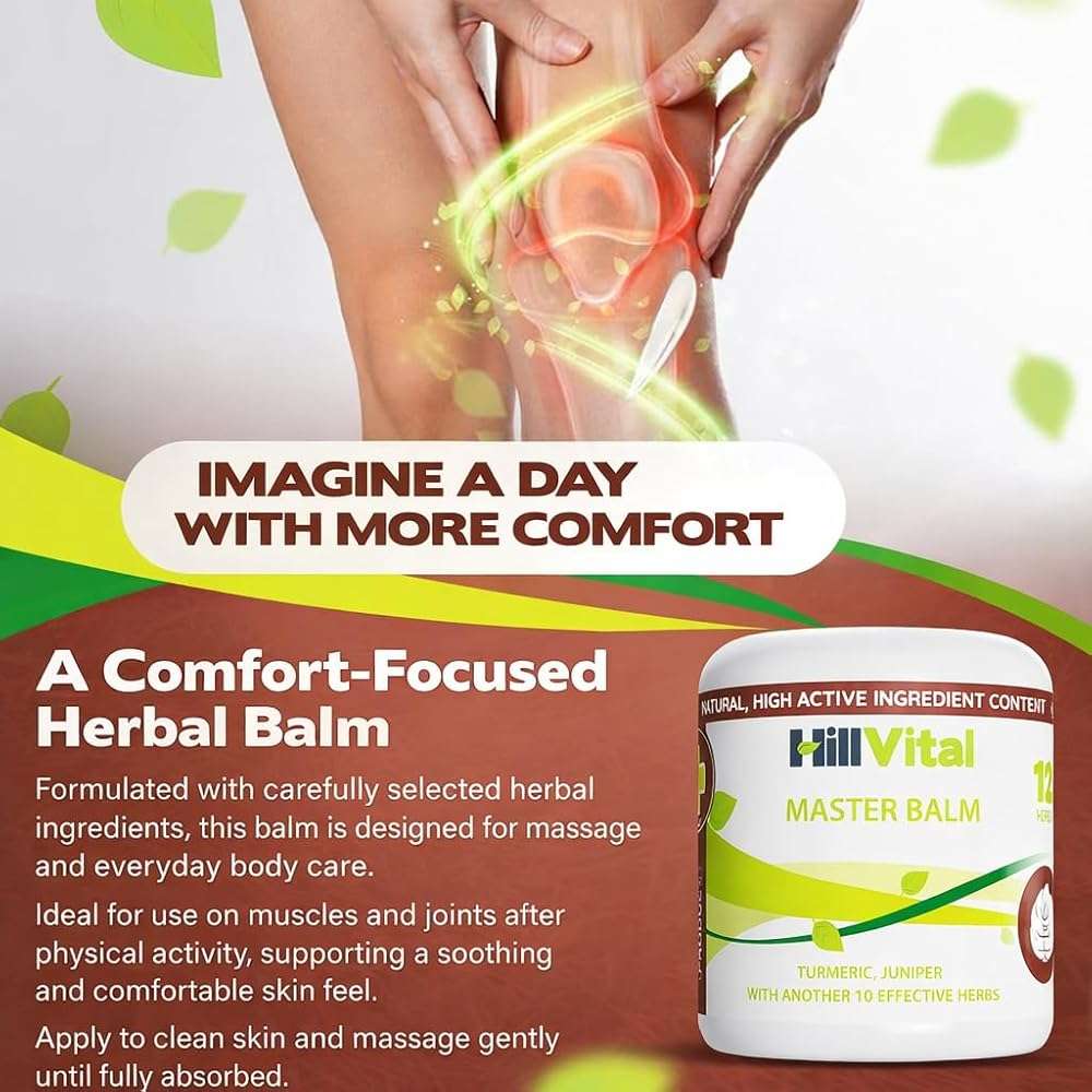 HillVital Herbal Joint Care Balm – Soothing Arnica & Turmeric Blend for Muscles & Joints – Lightweight Herbal Cooling Gel with Mint & Rosemary – Fast-Absorbing Natural Topical Cream - Image 8