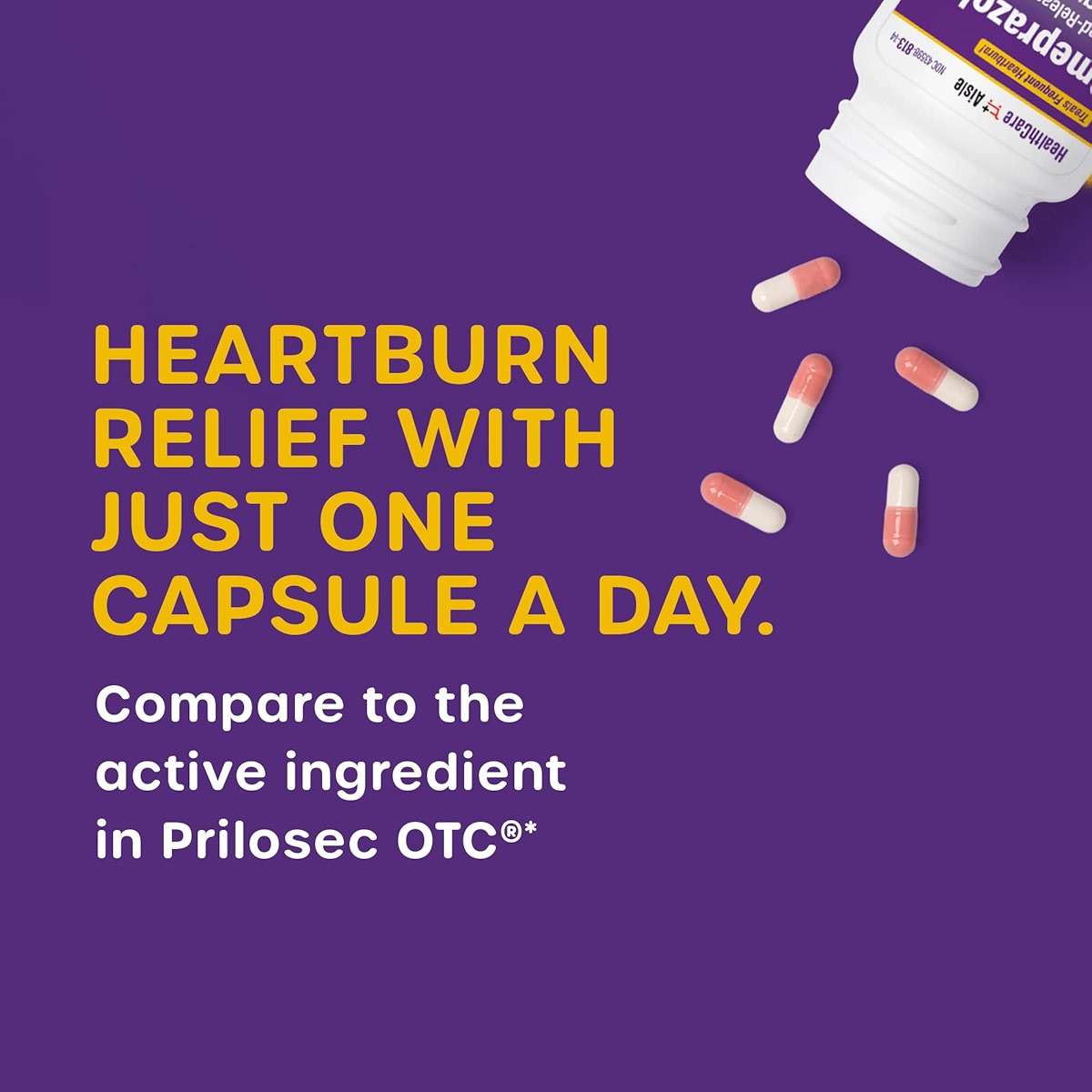 HealthCareAisle Omeprazole 20 mg, 42 Delayed-Release Capsules - Acid Reducer, Treats Frequent Heartburn, 42 Count (Pack of 1) - Image 2