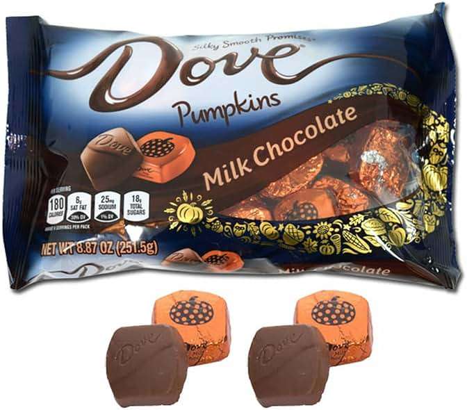 DOVE PROMISES Milk Chocolate Harvest Pumpkin Halloween Candy 8.87-Ounce Bag - Image 1