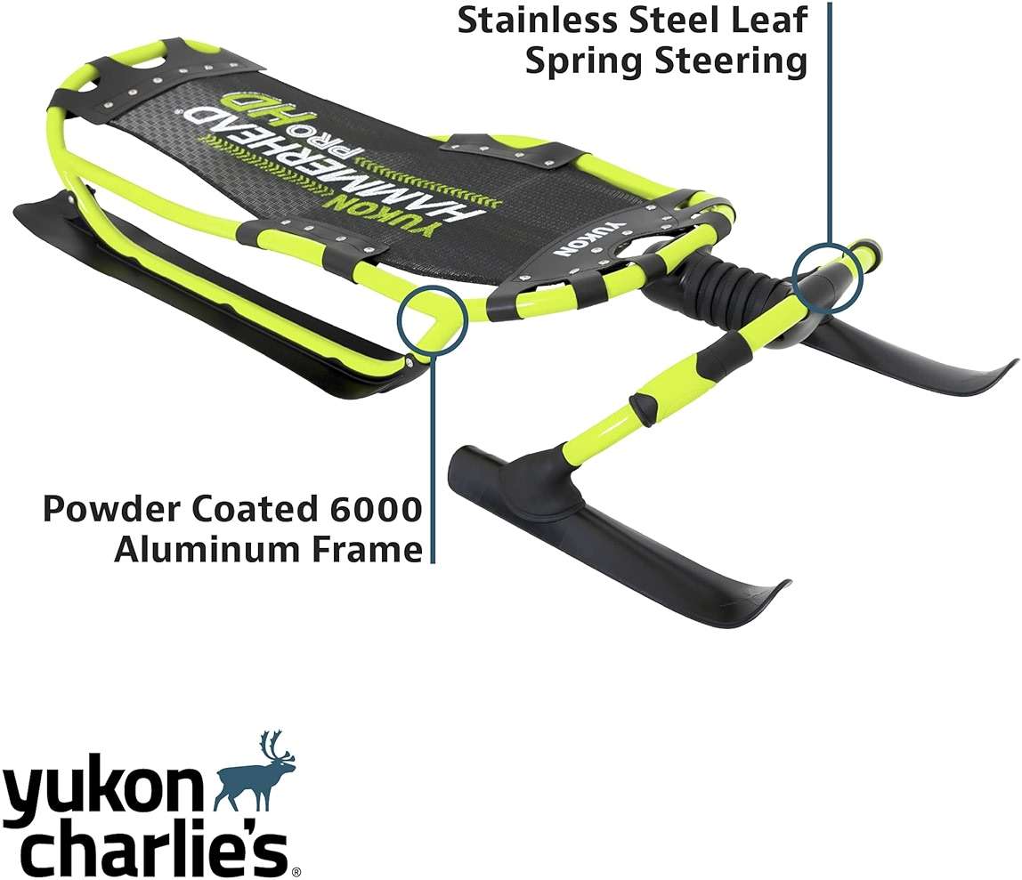 Yukon Charlie's Hammerhead Pro HD Sled | Single Rider, Speed and Steering Control, 52-inch x 22-inch - Image 3