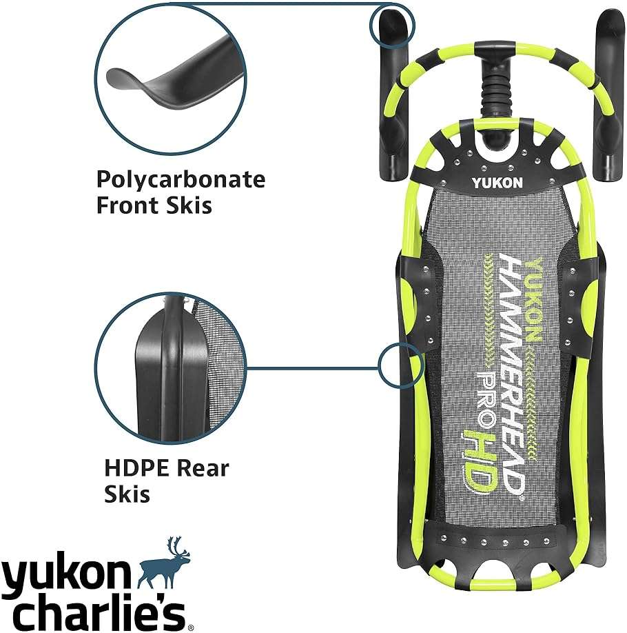Yukon Charlie's Hammerhead Pro HD Sled | Single Rider, Speed and Steering Control, 52-inch x 22-inch - Image 4