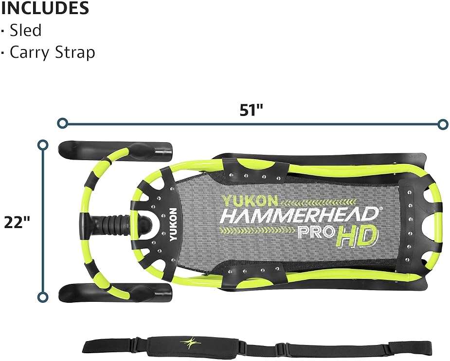 Yukon Charlie's Hammerhead Pro HD Sled | Single Rider, Speed and Steering Control, 52-inch x 22-inch - Image 5