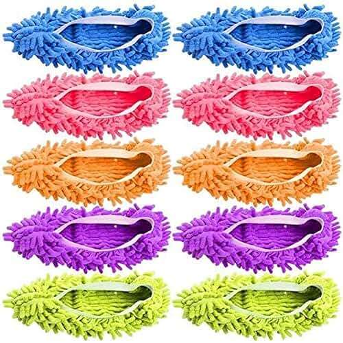 Tamicy Mop Slippers Shoes 5 Pairs (10 Pieces) - Microfiber Cleaning House Mop Slippers Floor Cleaning Tools Shoe Cover Soft Washable Reusable Microfiber Foot Socks Floor Cleaning Tools Shoe Cover | Microfiber, Washable, Reusable, Floor Cleaning Tools, Shoe Cover,Mop Slippers Shoes, - Image 1