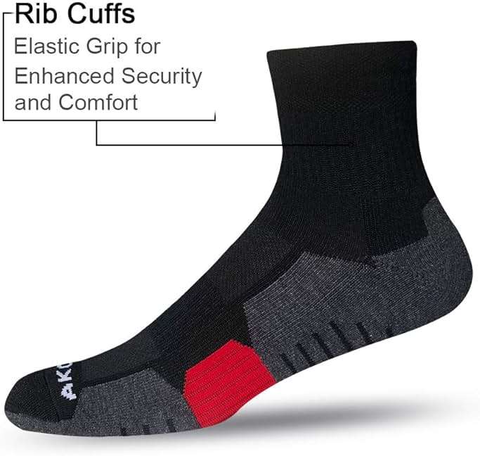 AKOENY Men's Athletic Cushion Running Quarter Socks (6 Pairs) - Image 2