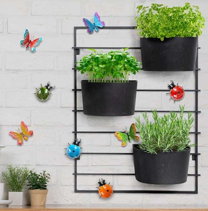 GIFTME 5 Metal Garden Wall Art Decorative Set of 4 Cute Ladybugs Outdoor Wall Sculptures - Image 4