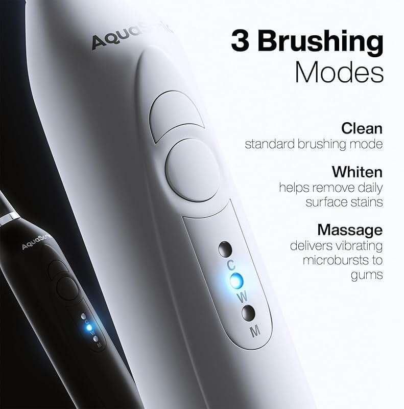 Aquasonic Duo - Dual Handle Ultra Whitening 40,000 VPM Wireless Charging Electric ToothBrushes - 3 Modes with Smart Timers - 10 Dupont Brush Heads & 2 Travel Cases Included - Image 4