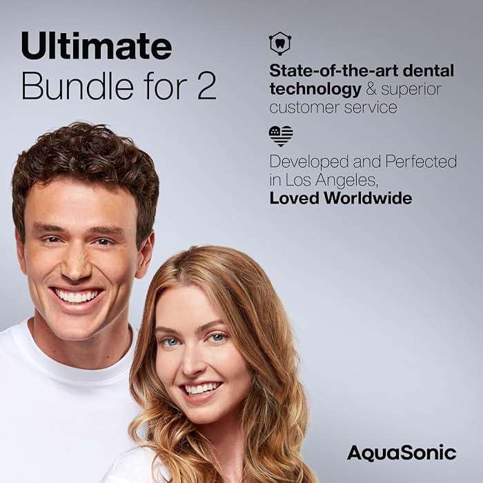 Aquasonic Duo - Dual Handle Ultra Whitening 40,000 VPM Wireless Charging Electric ToothBrushes - 3 Modes with Smart Timers - 10 Dupont Brush Heads & 2 Travel Cases Included - Image 6