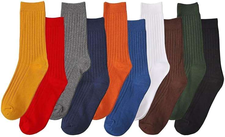 CHUNG Men Coloured Cotton Socks Unisex Novelty Solid Dress Sox Colorful Fashion Fun 6-13 Casual Crew Business Sports - Image 1