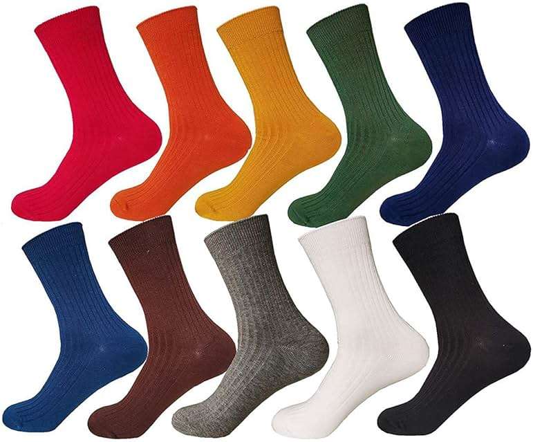 CHUNG Men Coloured Cotton Socks Unisex Novelty Solid Dress Sox Colorful Fashion Fun 6-13 Casual Crew Business Sports - Image 2