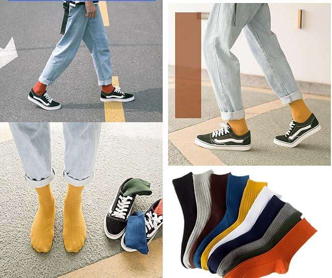 CHUNG Men Coloured Cotton Socks Unisex Novelty Solid Dress Sox Colorful Fashion Fun 6-13 Casual Crew Business Sports - Image 5