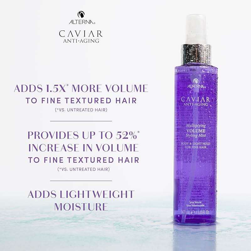 Alterna Caviar Anti-Aging Multiplying Volume Styling Mist, 5 Ounce, For Fine, Thin Hair, Light Hold, Sulfate Free - Image 4