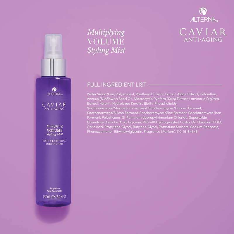 Alterna Caviar Anti-Aging Multiplying Volume Styling Mist, 5 Ounce, For Fine, Thin Hair, Light Hold, Sulfate Free - Image 6