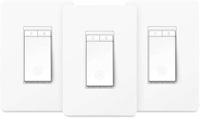 Kasa Smart Dimmer Switch HS220P3, Single Pole, Needs Neutral Wire, 2.4GHz Wi-Fi Light Switch Works with Alexa and Google Home, UL Certified,, No Hub Required, 3-Pack - Image 1