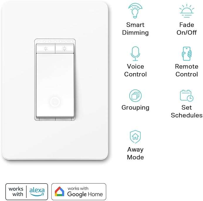 Kasa Smart Dimmer Switch HS220P3, Single Pole, Needs Neutral Wire, 2.4GHz Wi-Fi Light Switch Works with Alexa and Google Home, UL Certified,, No Hub Required, 3-Pack - Image 2