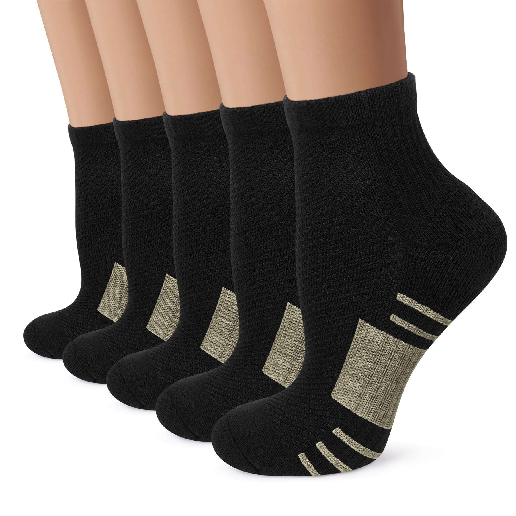 Iseasoo Copper Ankle Compression Socks - Low Cut Arch Support Socks for Men & Women, Running, Nurses, Plantar Fasciitis Socks - Image 1
