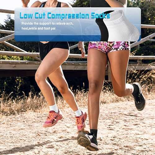 Iseasoo Copper Ankle Compression Socks - Low Cut Arch Support Socks for Men & Women, Running, Nurses, Plantar Fasciitis Socks - Image 3