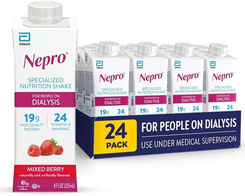 Nepro Nutrition Shake for People on Dialysis, 19g Protein, 420 Calories, Mixed Berry, 8 fl oz, Pack of 24 - Image 1
