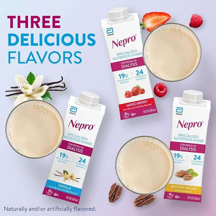 Nepro Nutrition Shake for People on Dialysis, 19g Protein, 420 Calories, Mixed Berry, 8 fl oz, Pack of 24 - Image 9