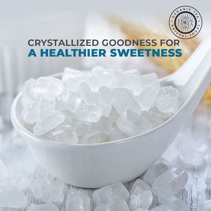 Pride of India Rock Sugar Crystals 3.1 oz (88 gm) | Natural Mishri Coarse Sugar Candy for Tea, Coffee, Milk & Desserts | Sugar Cubes Alternative - Image 2