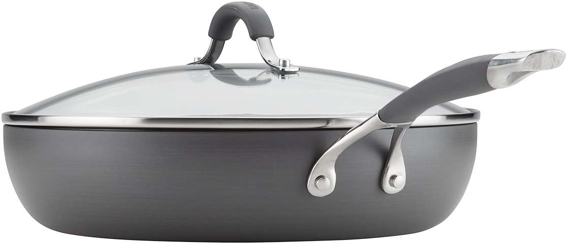 Circulon Radiance Hard Anodized Nonstick Deep Frying Pan with Lid, 12 inch Frying Pan with Lid, Deep Skillet, Gray - Image 11