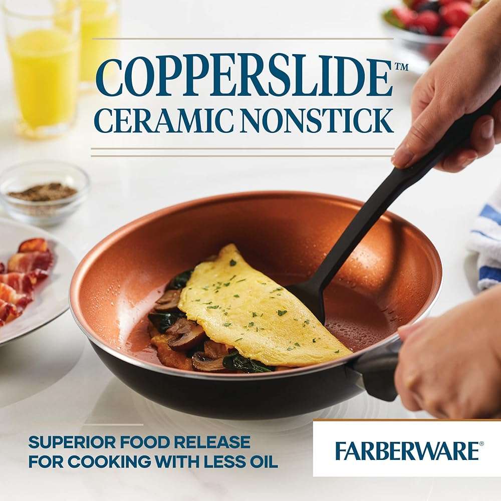 Farberware Glide Nonstick Frying Pan / Fry Pan / Skillet - 10 Inch, Black - Image 3