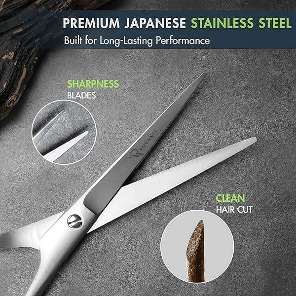 Ruvanti Hair Cutting Scissors - 6.5 Inch Sharp Hair Scissors & Haircut Scissors for Women Men Kids, Stainless Steel Scissors for Hair, Home Hair Cutting Scissors Professional with Case - Image 5