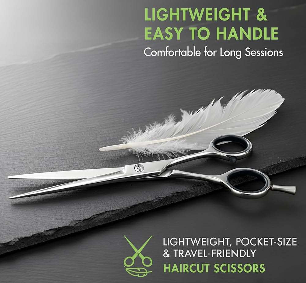 Ruvanti Hair Cutting Scissors - 6.5 Inch Sharp Hair Scissors & Haircut Scissors for Women Men Kids, Stainless Steel Scissors for Hair, Home Hair Cutting Scissors Professional with Case - Image 6