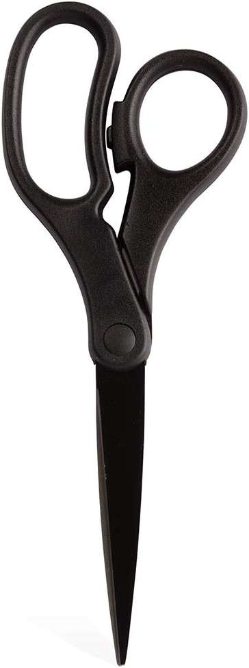 JAM PAPER Multi-Purpose Precision Scissors - 8 Inch - Black - Ergonomic Handle & Stainless Steel Blades - Sold Individually - Image 1