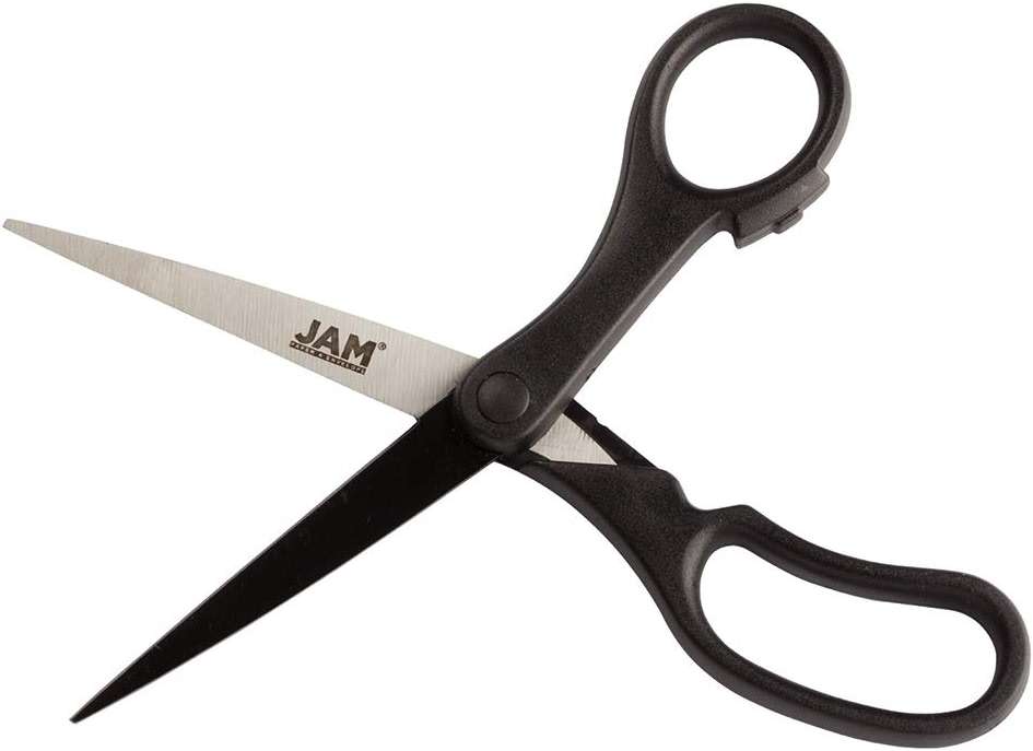 JAM PAPER Multi-Purpose Precision Scissors - 8 Inch - Black - Ergonomic Handle & Stainless Steel Blades - Sold Individually - Image 4