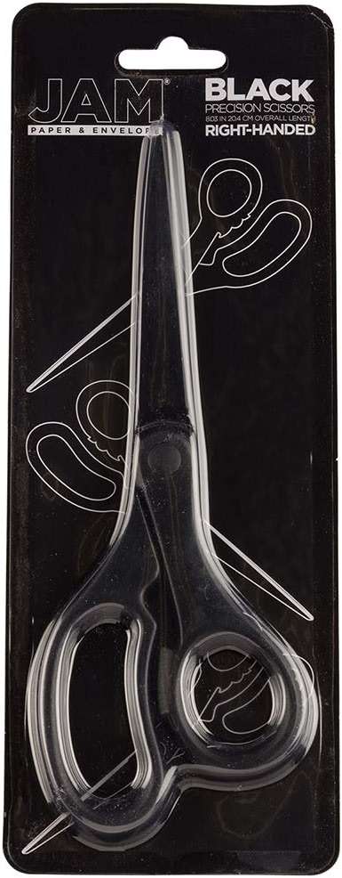 JAM PAPER Multi-Purpose Precision Scissors - 8 Inch - Black - Ergonomic Handle & Stainless Steel Blades - Sold Individually - Image 5