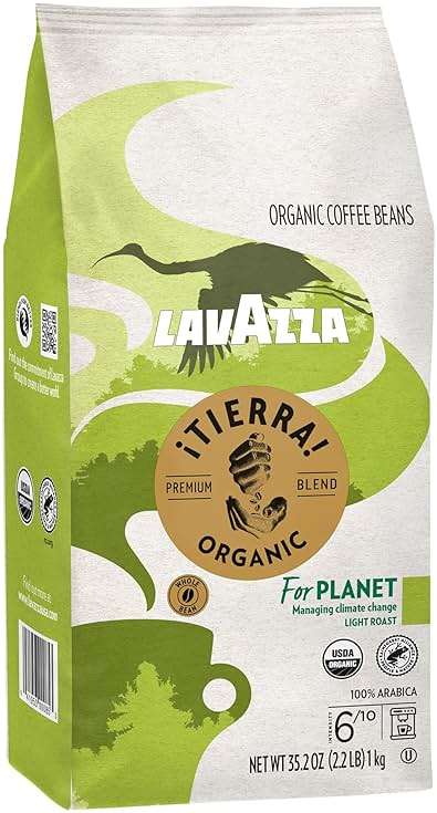 Lavazza ¡Tierra Organic for Planet Whole Bean Coffee, Light Roast, 100% Arabica, 2.2 lb Bag (Pack of 6) - Image 2