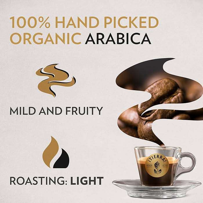 Lavazza ¡Tierra Organic for Planet Whole Bean Coffee, Light Roast, 100% Arabica, 2.2 lb Bag (Pack of 6) - Image 5